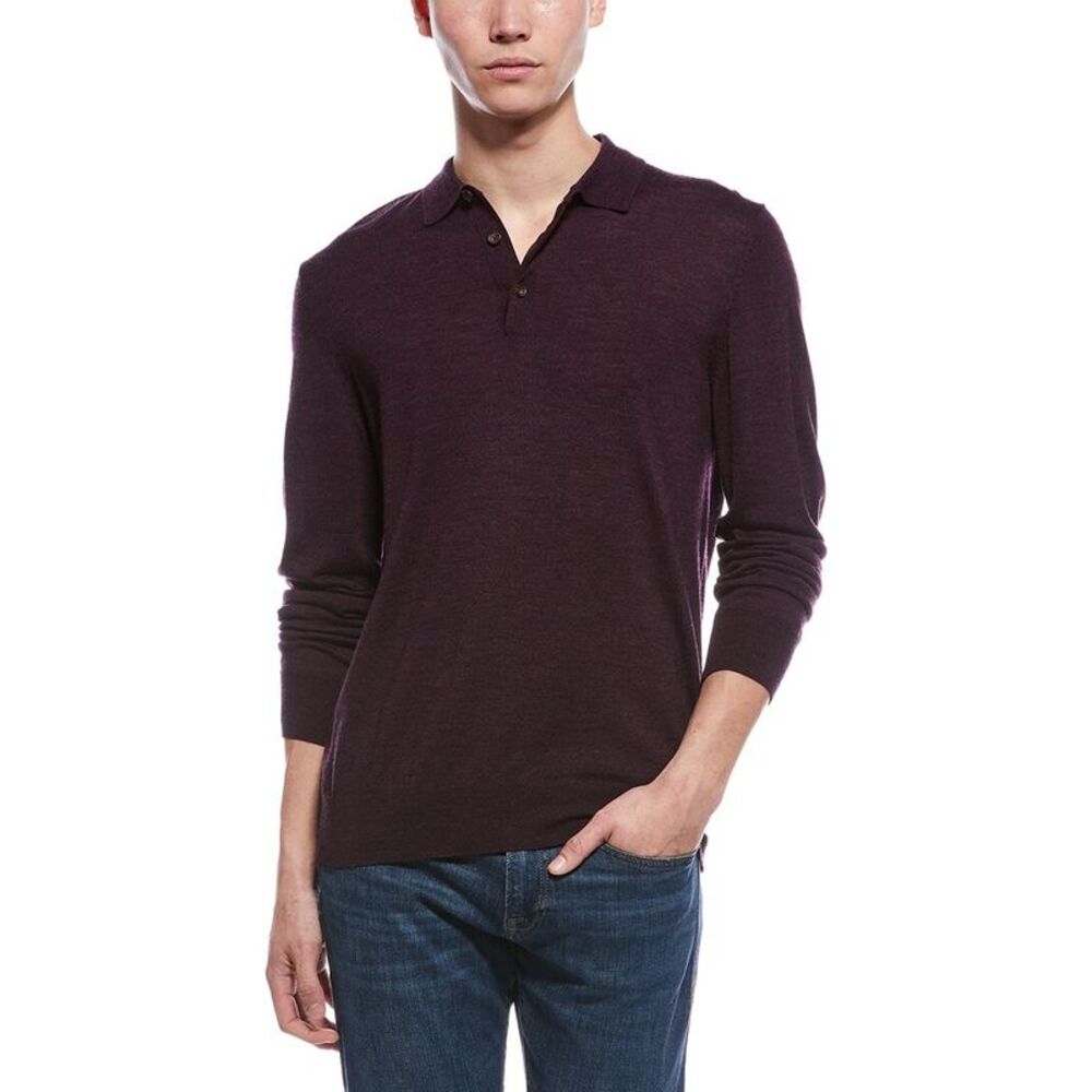 Bruno Magli Mens  Wool Polo Sweater, Purple